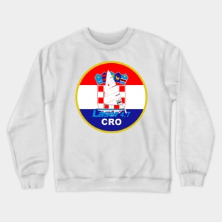 laser class sailboat on flag Croatia Crewneck Sweatshirt